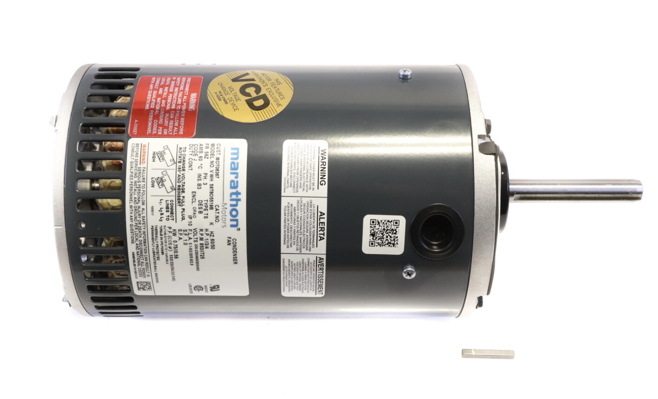 Trane MOT6367 Condenser Motor 1HP 200-460V 850RPM 2-Speed | PartsHnC