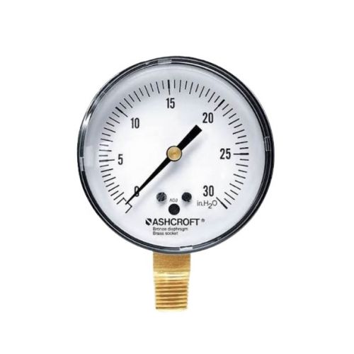 Ashcroft 251490A02L-0/30WC 2.5 Inch Air/Gas Gage 0/30 Inch Wc,1/4 Inch L