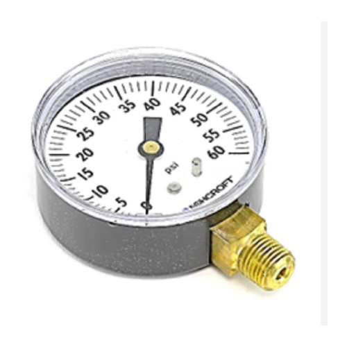 Ashcroft 25W1005H02L-0/60 2.5 Inch Face,1/4 Inch Lowermnt,0-60#