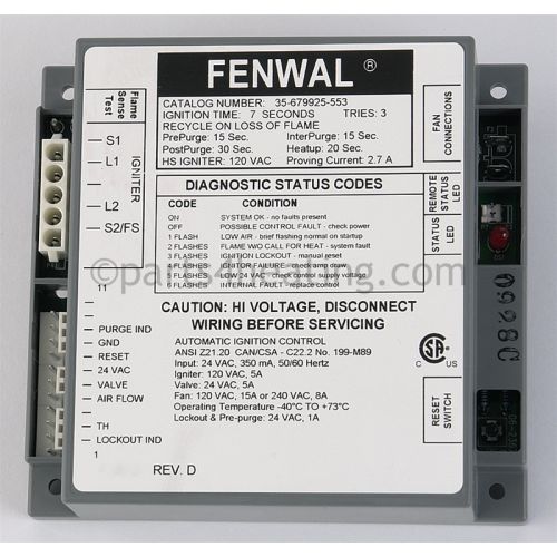 24Vac Ignition Control Proven Hsi W/Blower Relay For Teledyne Controls -Part# 35-679925-553