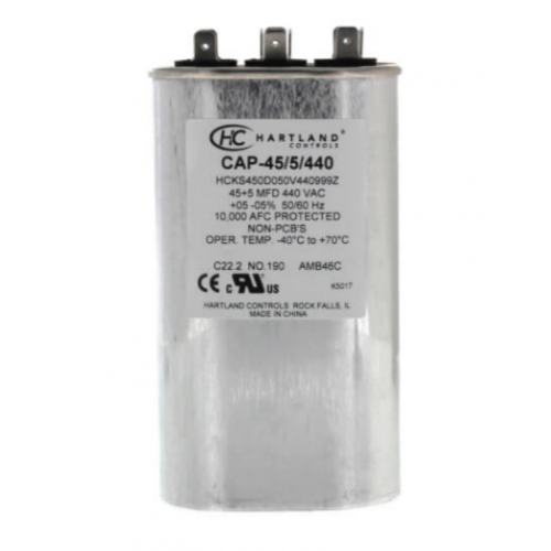 Hartland Controls CAP-45/5/440 45/5Mfd 370/440V Oval Run Cap