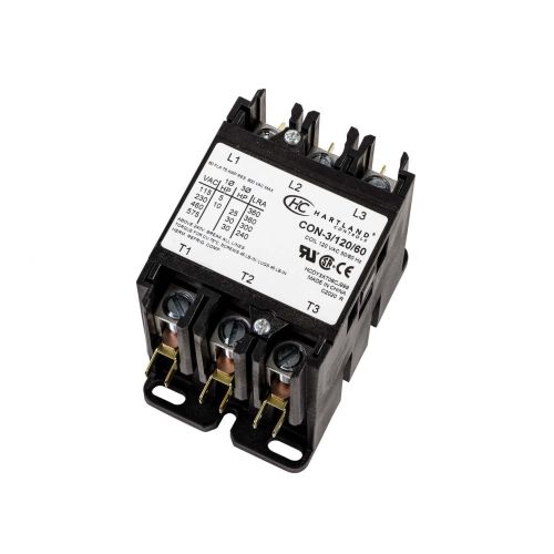 3P 120V 60A Contactor For Hartland Controls -Part# CON-3/120/60