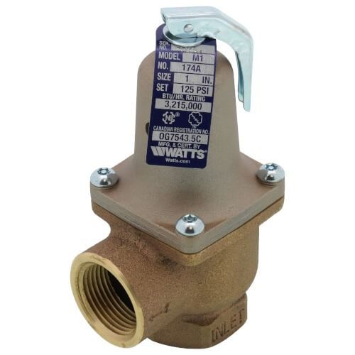Watts F275404 1" Relief Valve 125 PSI 174A-125-FS