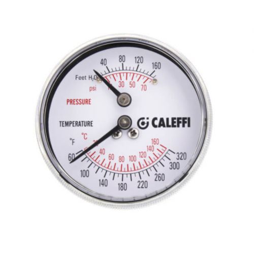 Caleffi NA503040 1/4" Dual Pressure Temperature Gauge