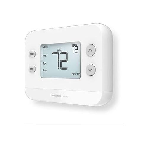 Honeywell Residential TH1110U4000 Focuspro Single-Stage Thermostat Hardwire Non-Programmable Or Battery Powered Digital 24V N100