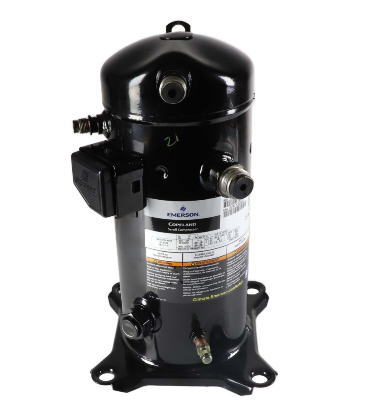 Copeland ZF08K4E-TF5-961 Scroll Compressor 19700BTU R404A 200-230V
