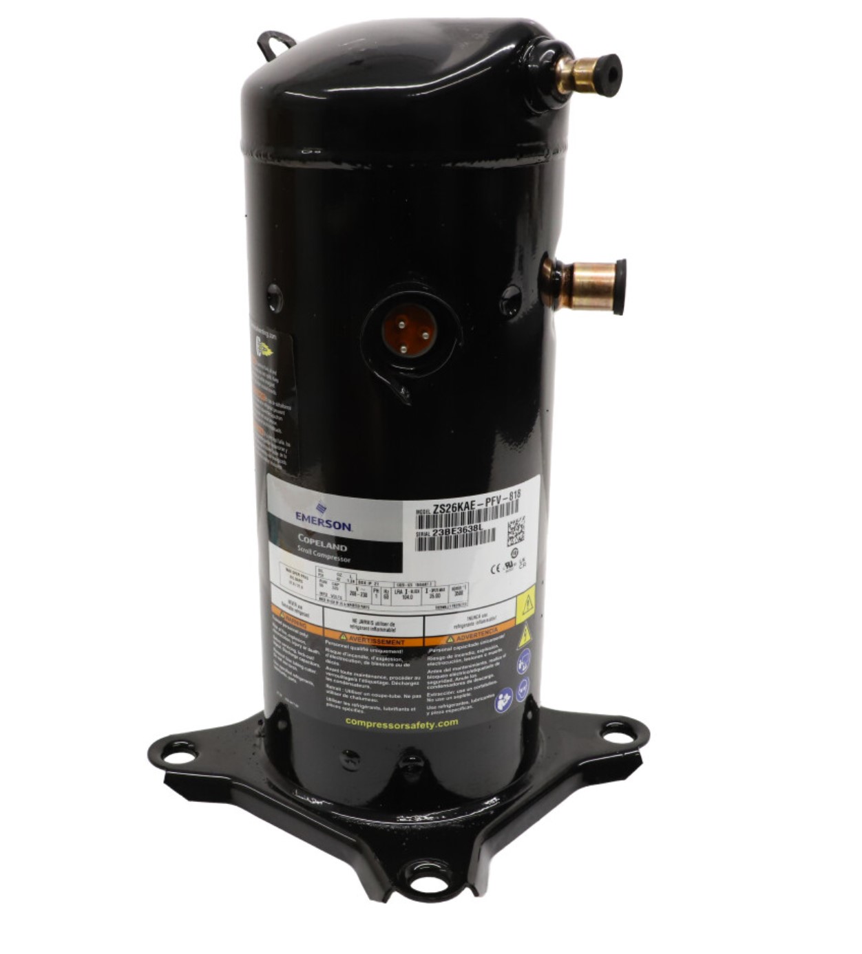Copeland ZS26KAE-PFV-818 Scroll Compressor 26000BTU, EER 11.2, 208